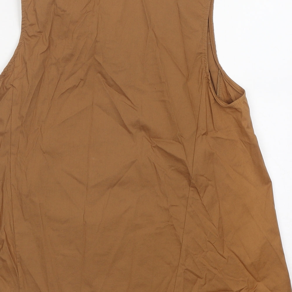 Lumina Womens Brown Cotton Basic Tank Size M V-Neck