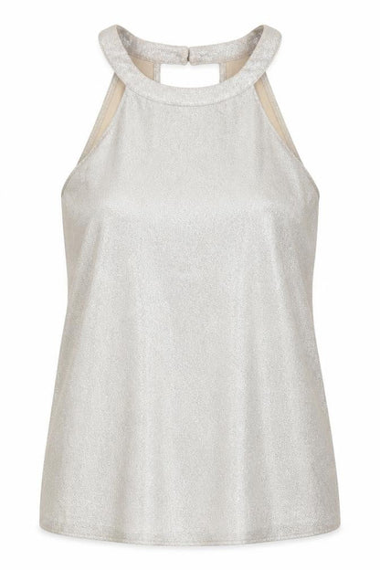 Oasis Womens Beige Polyester Basic Tank Size 10 Round Neck