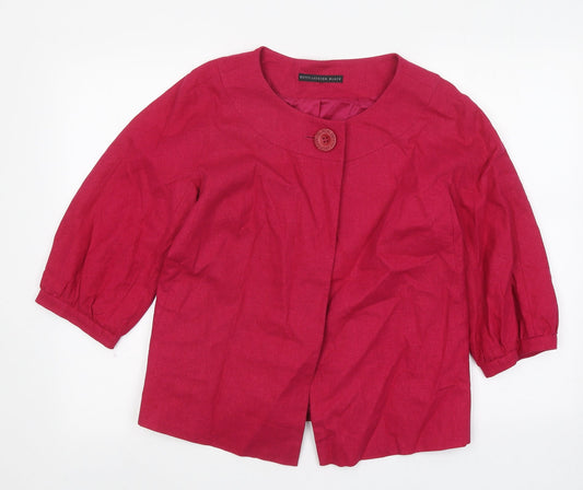 Betty Jackson Black Womens Pink Jacket Blazer Size 10 Button