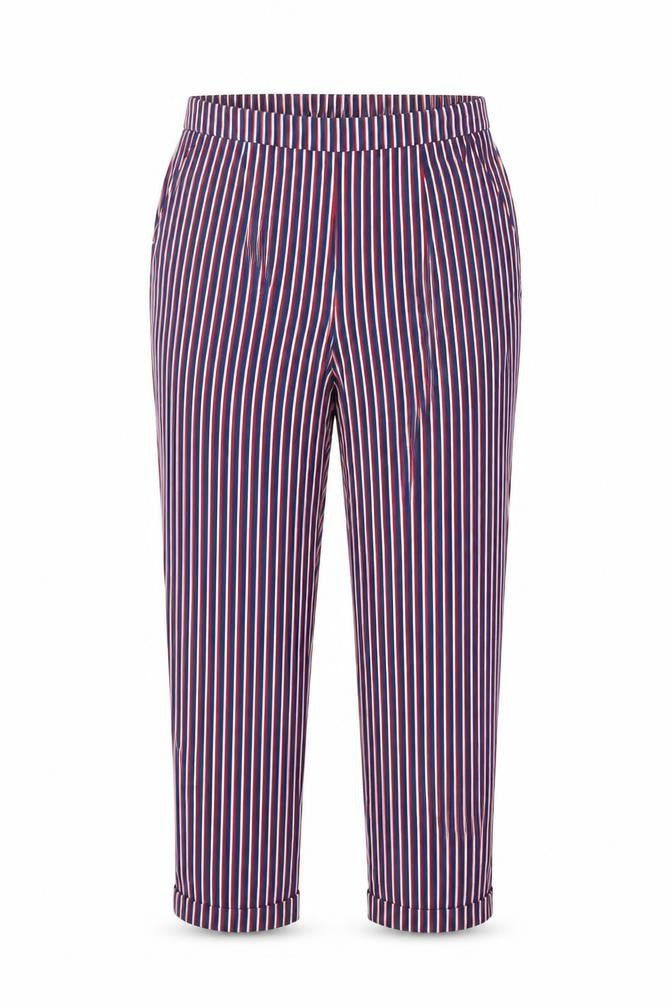 Studio Womens Multicoloured Striped Polyester Trousers Size 12 Regular