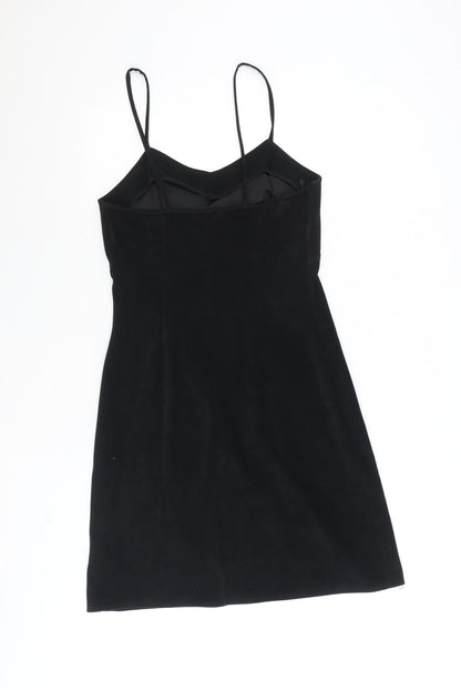 Next Womens Black Polyester Mini Size 10 V-Neck Pullover
