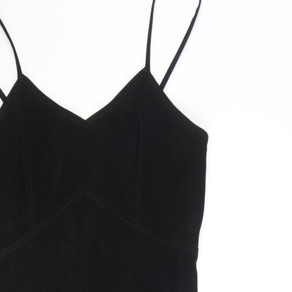 Next Womens Black Polyester Mini Size 10 V-Neck Pullover