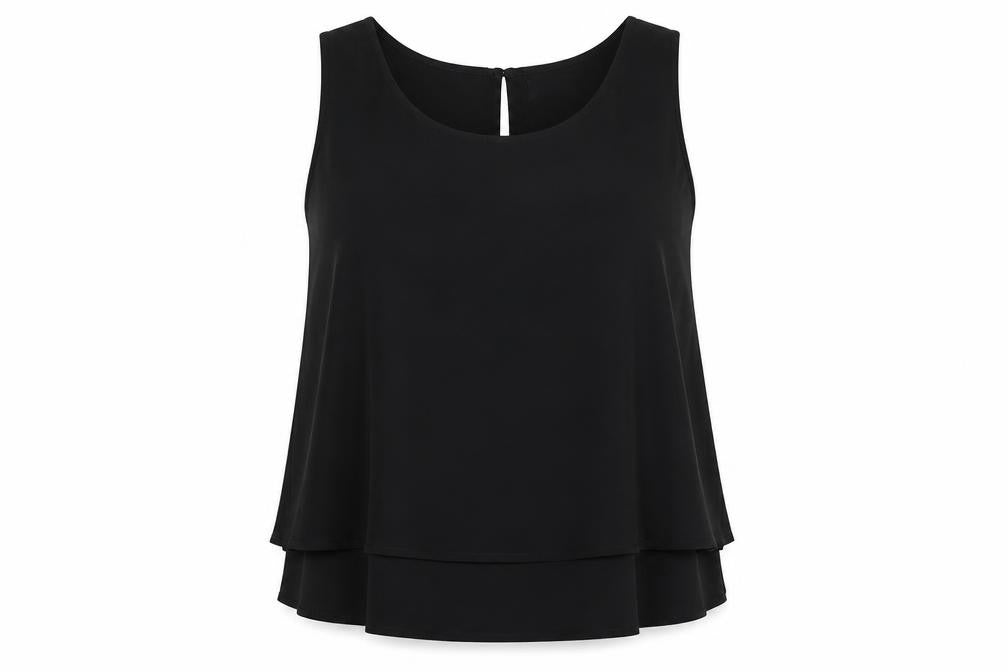 Together Womens Black Polyester Basic Tank Size 14 Round Neck