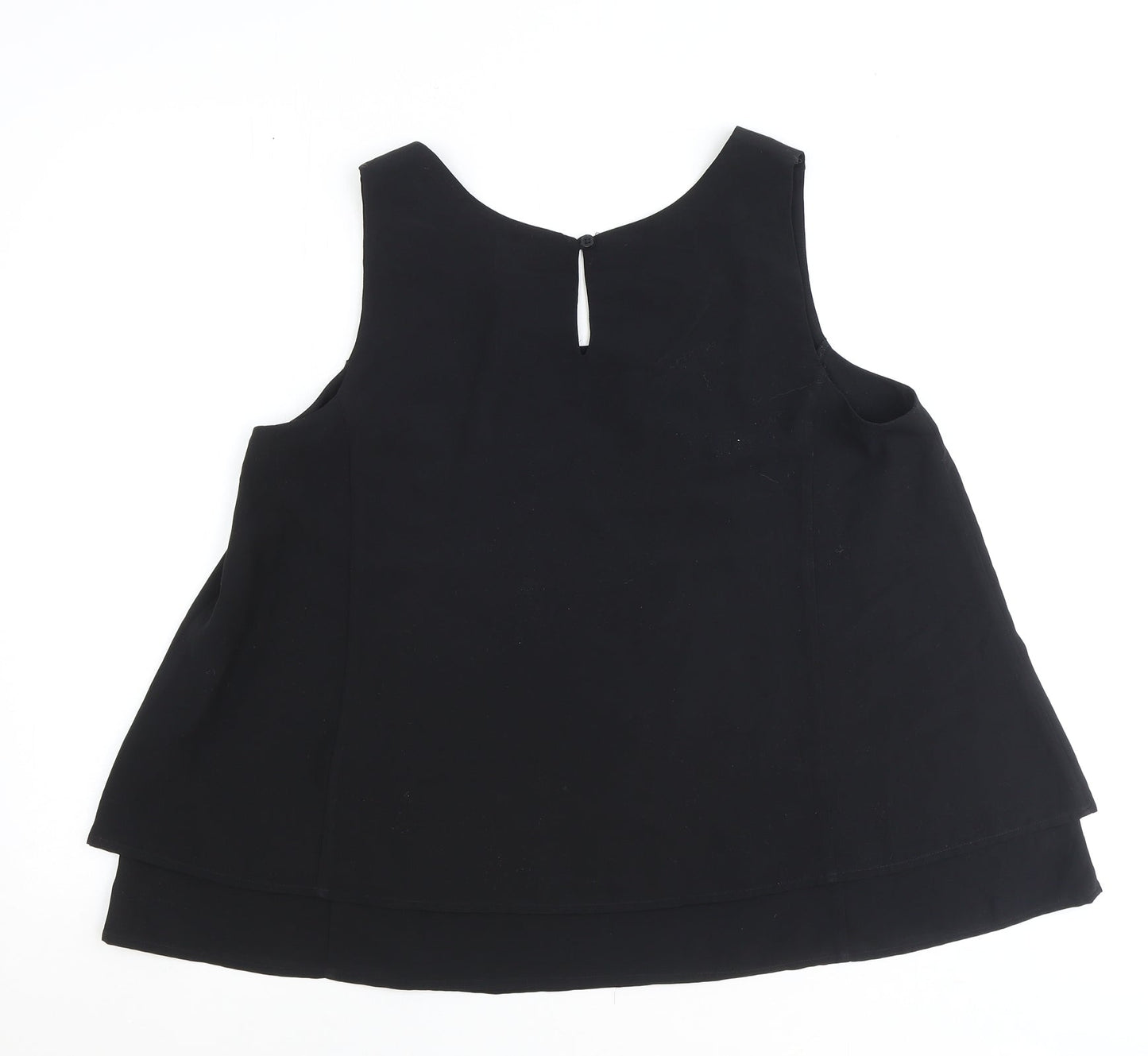 Together Womens Black Polyester Basic Tank Size 14 Round Neck