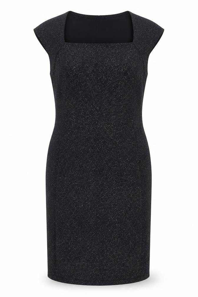Onyx Nite Womens Black Polyester Sheath Size 14 Square Neck Pullover