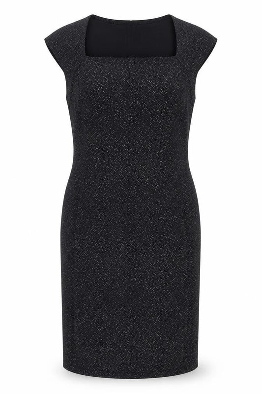 Onyx Nite Womens Black Polyester Sheath Size 14 Square Neck Pullover
