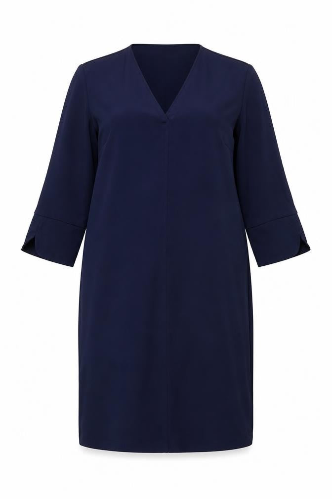 Marks & Spencer Womens Blue Polyester Sheath Size 12 V-Neck Pullover