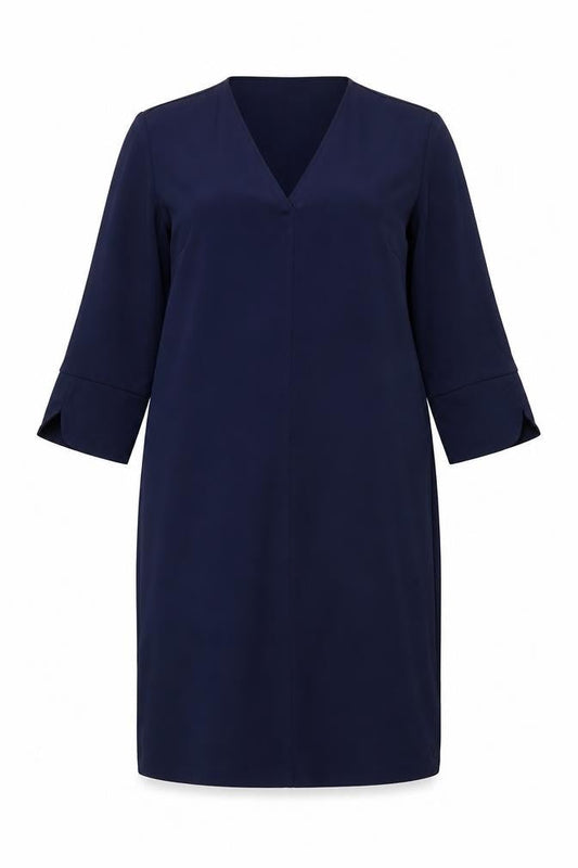 Marks & Spencer Womens Blue Polyester Sheath Size 12 V-Neck Pullover