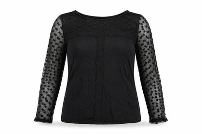 Oasis Womens Black Viscose Basic Blouse Size M Round Neck