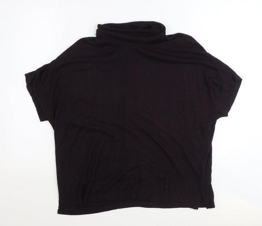 Papaya Womens Red Polyester Basic T-Shirt Size S Roll Neck