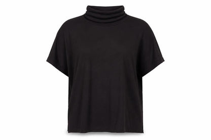 Papaya Womens Red Polyester Basic T-Shirt Size S Roll Neck
