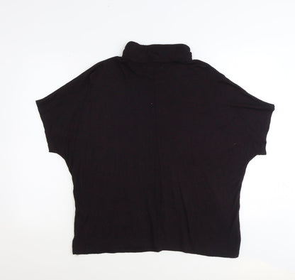 Papaya Womens Red Polyester Basic T-Shirt Size S Roll Neck