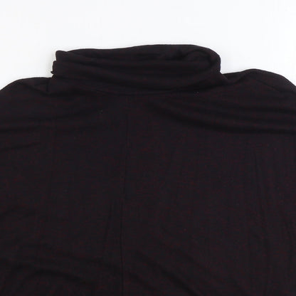 Papaya Womens Red Polyester Basic T-Shirt Size S Roll Neck