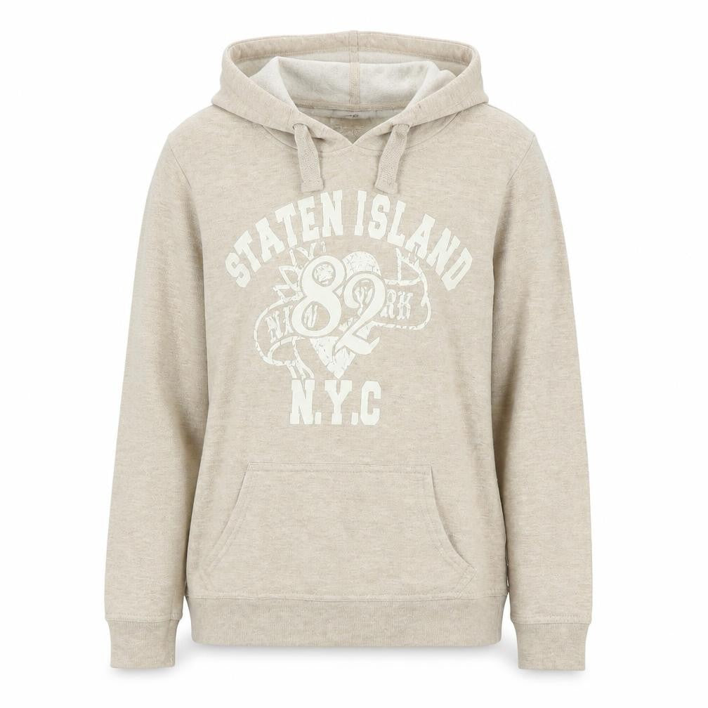 Denim & Co. Womens Ivory Cotton Pullover Hoodie Size 10 Pullover - Staten Island