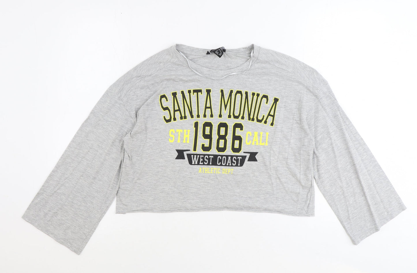 Atmosphere Womens Grey Polyester Basic T-Shirt Size 10 Round Neck - Santa Monica