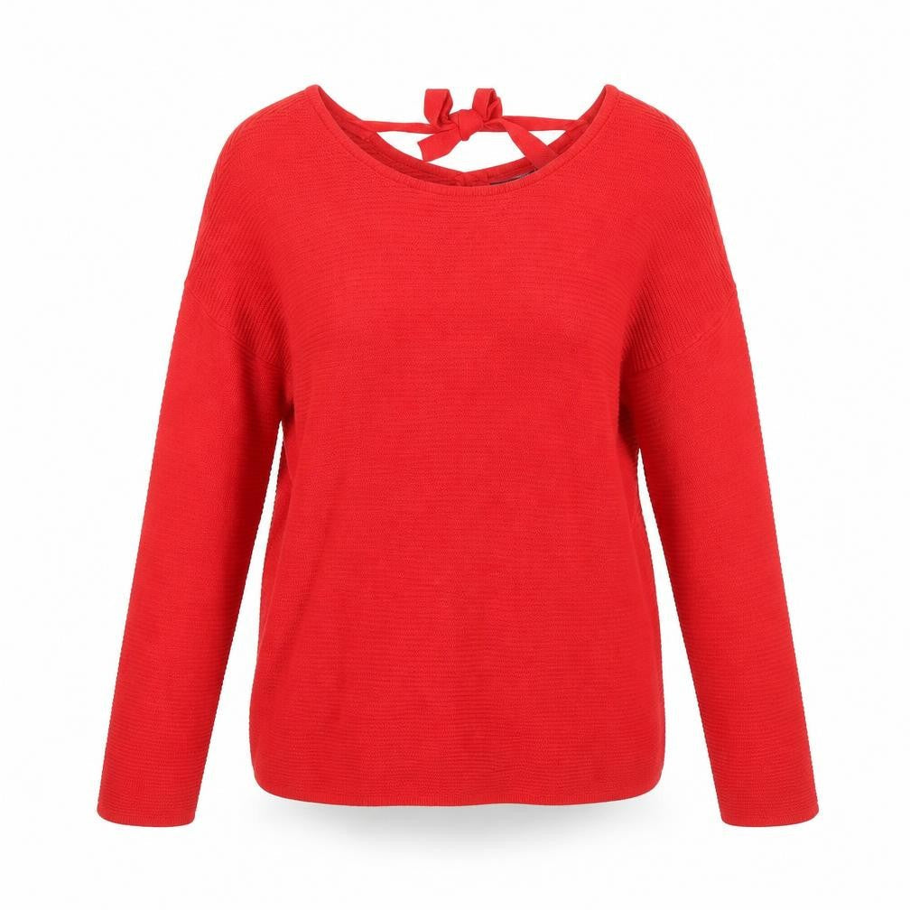 ESMARA Womens Red Scoop Neck Cotton Pullover Jumper Size S