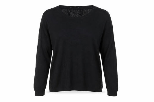 Oasis Womens Black V-Neck Viscose Pullover Jumper Size L