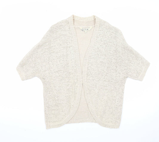 M&Co Womens Beige V-Neck Cotton Cardigan Jumper Size 16