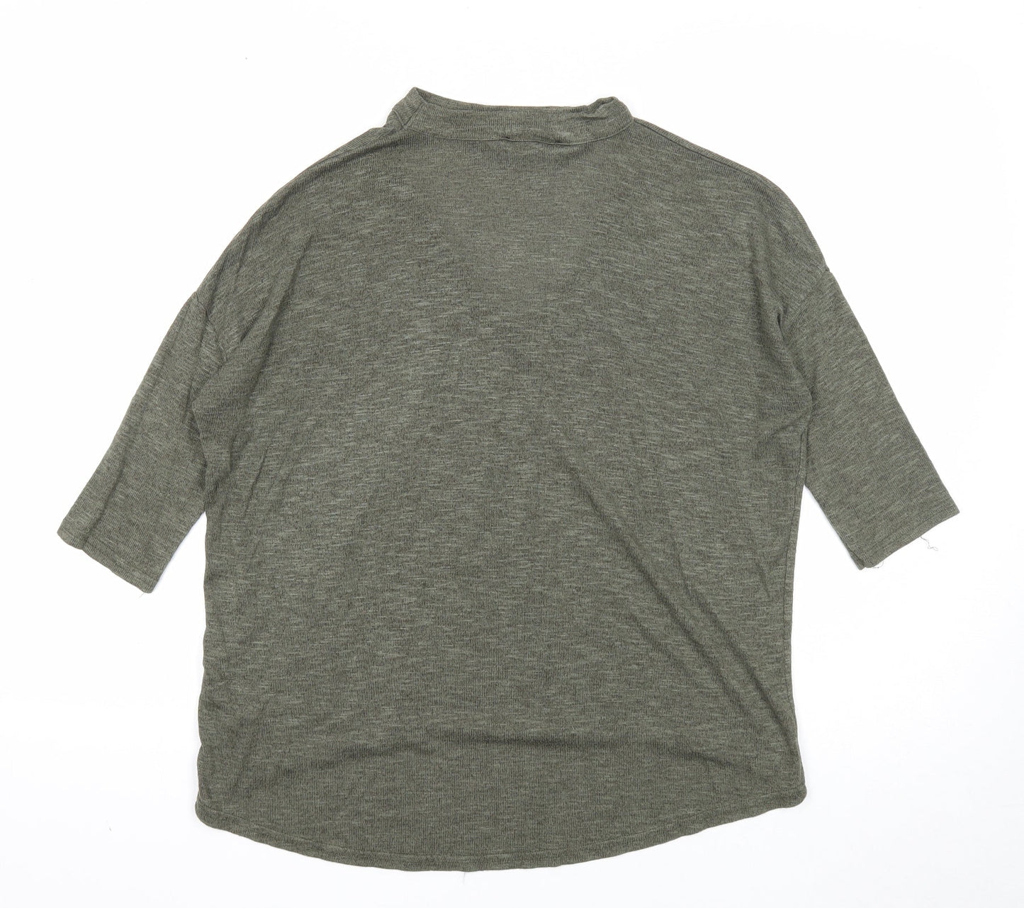 New Look Womens Green Round Neck Viscose Pullover Jumper Size S