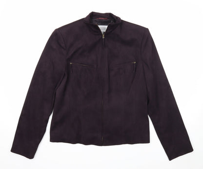 Next Womens Purple Jacket Size 14 Zip