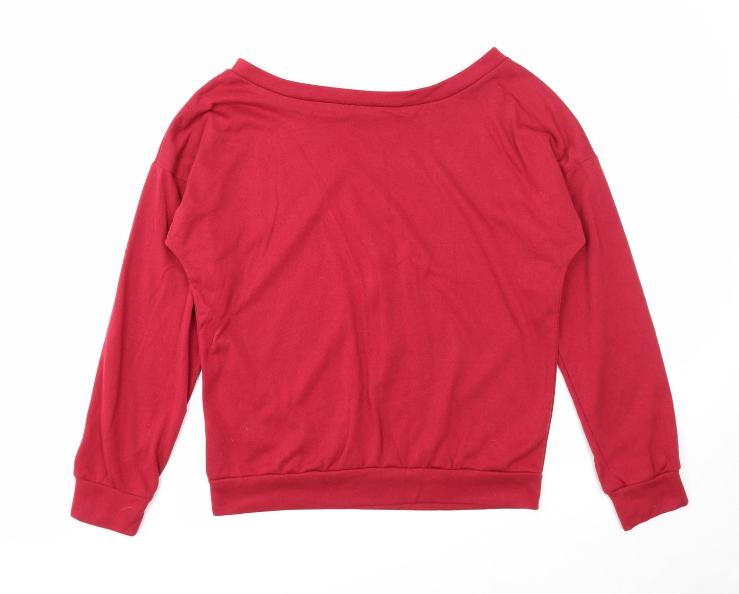 Preworn Womens Red Polyester Pullover Sweatshirt Size S Pullover