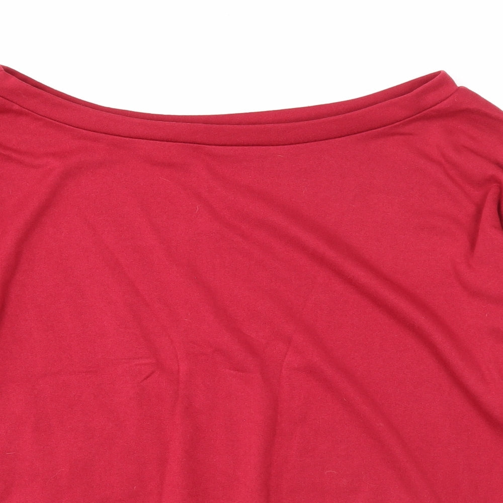 Preworn Womens Red Polyester Pullover Sweatshirt Size S Pullover
