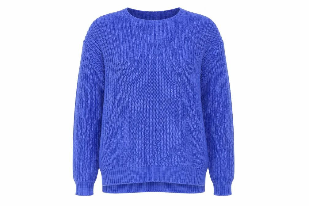 Divided Womens Blue Scoop Neck Acrylic Pullover Jumper Size 10