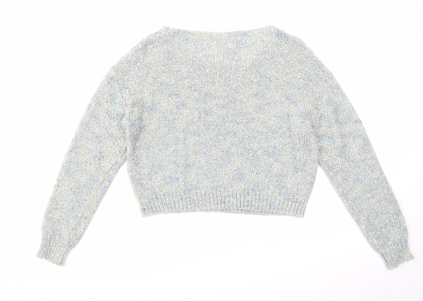 Miss Selfridge Womens Blue Boat Neck Acrylic Pullover Jumper Size 12