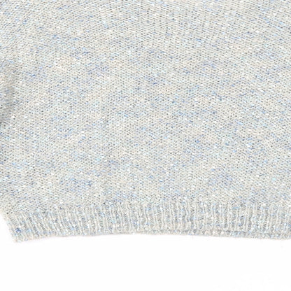 Miss Selfridge Womens Blue Boat Neck Acrylic Pullover Jumper Size 12
