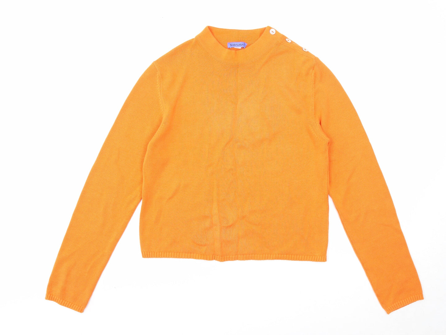Derwent Womens Orange Crew Neck Cotton Pullover Jumper Size S
