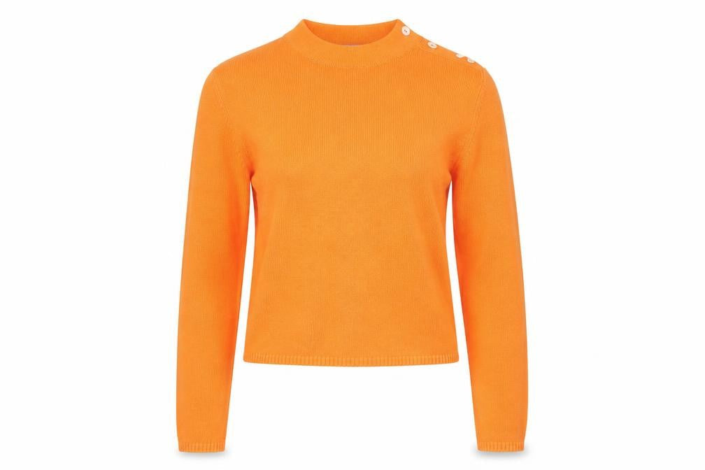 Derwent Womens Orange Crew Neck Cotton Pullover Jumper Size S