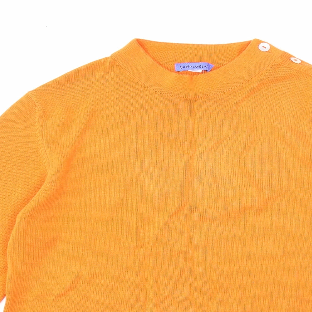 Derwent Womens Orange Crew Neck Cotton Pullover Jumper Size S
