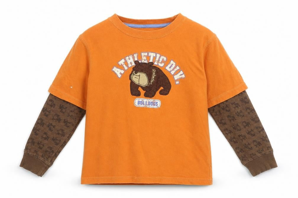 Carter's Boys Orange Cotton Basic T-Shirt Size 4 Years Round Neck Pullover