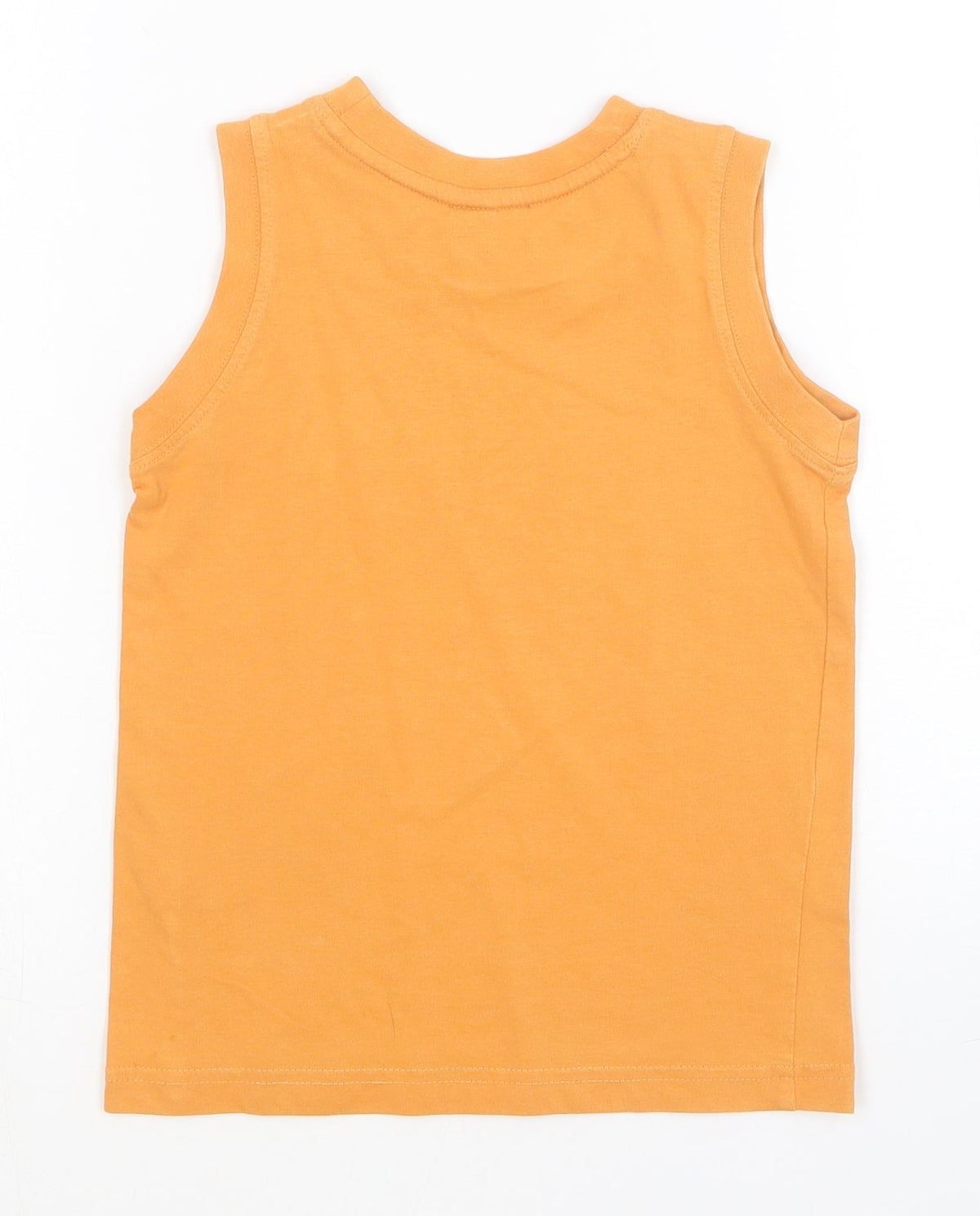 TU Boys Orange Cotton Basic Tank Size 5 Years Round Neck Pullover