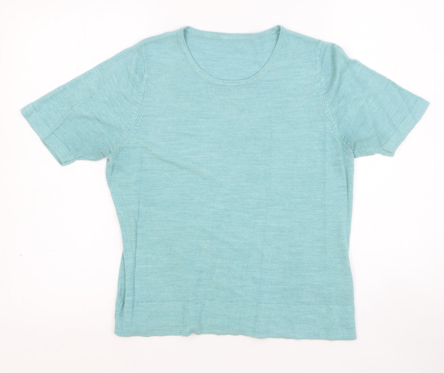 Marks and Spencer Womens Green Round Neck Acrylic Pullover Jumper Size 12