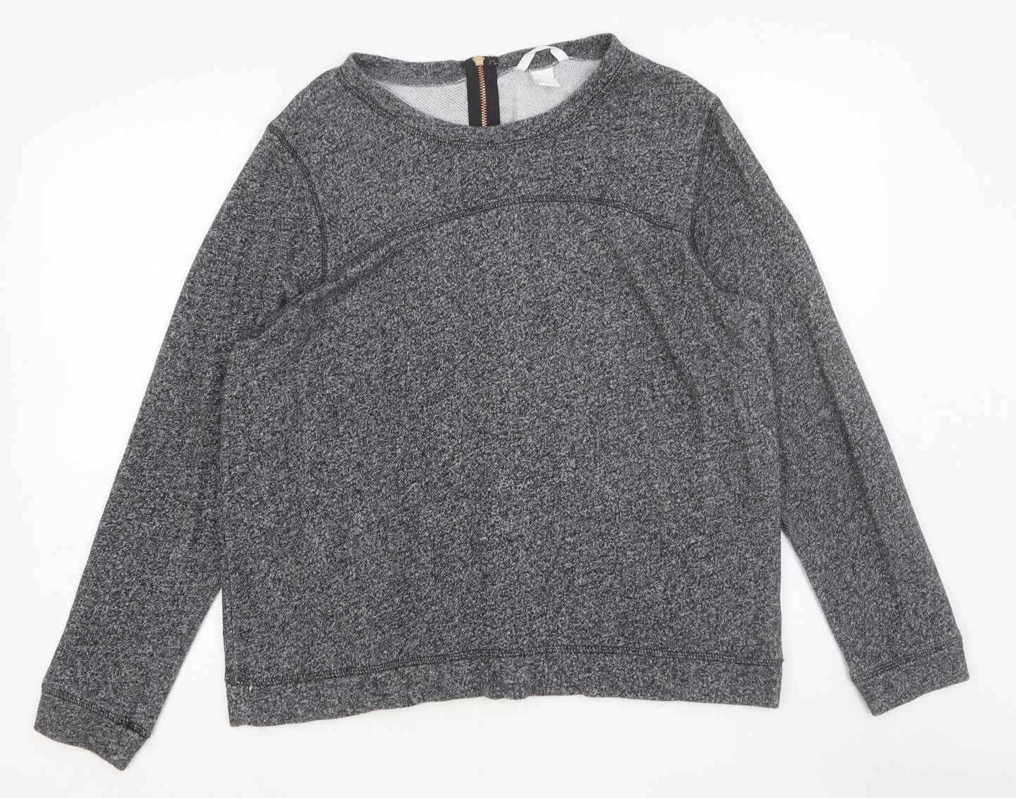H&M Womens Grey Round Neck Cotton Pullover Jumper Size L