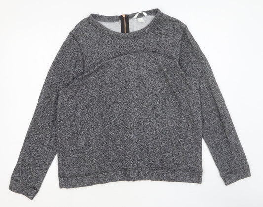 H&M Womens Grey Round Neck Cotton Pullover Jumper Size L