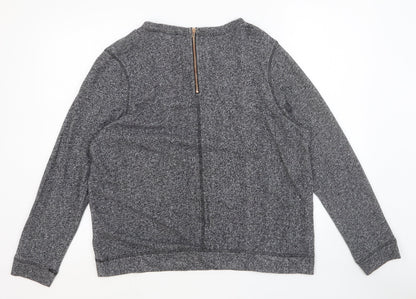 H&M Womens Grey Round Neck Cotton Pullover Jumper Size L