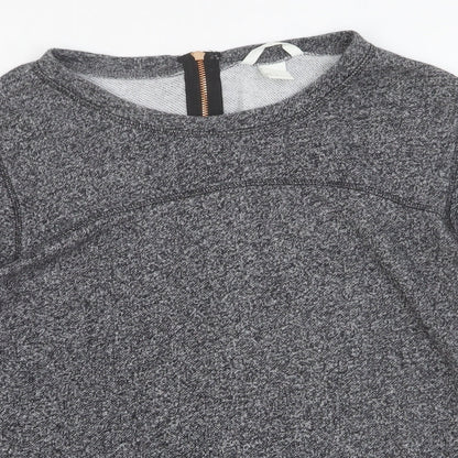 H&M Womens Grey Round Neck Cotton Pullover Jumper Size L