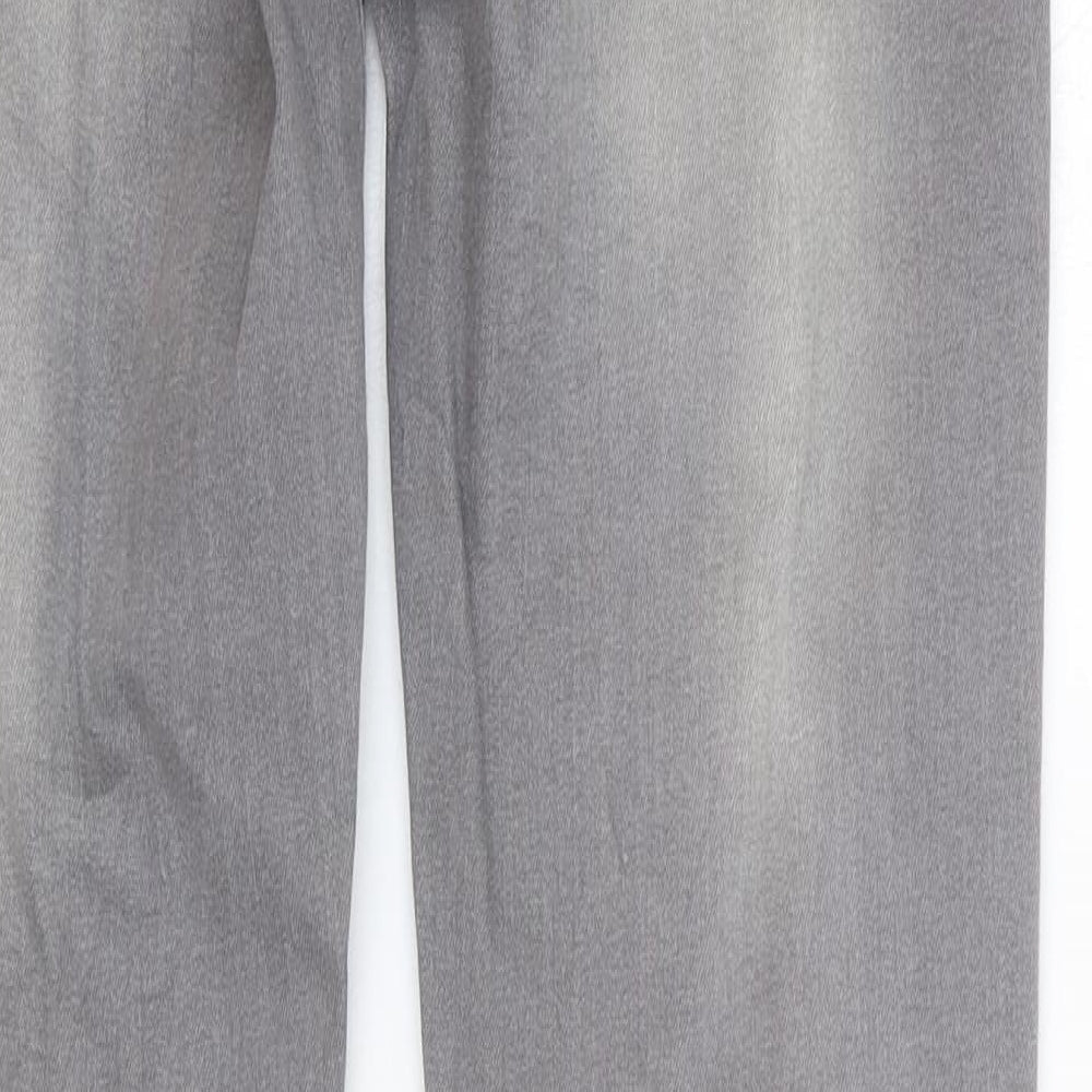 Preworn Womens Grey Cotton Skinny Jeans Size 32 in Regular Button