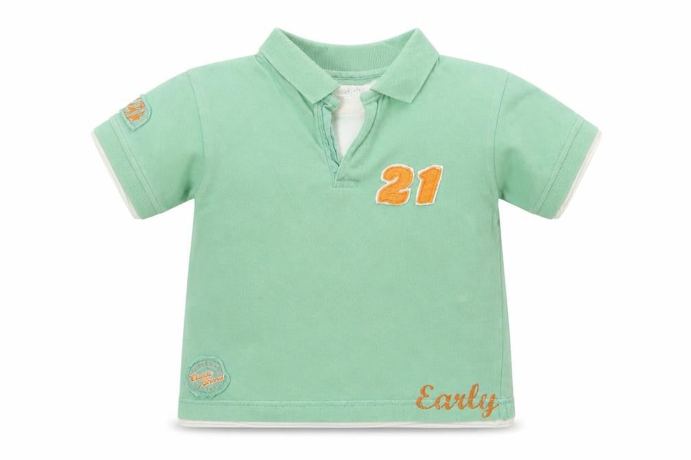Early Days Boys Green Cotton Basic Polo Size 18-24 Months Collared Pullover