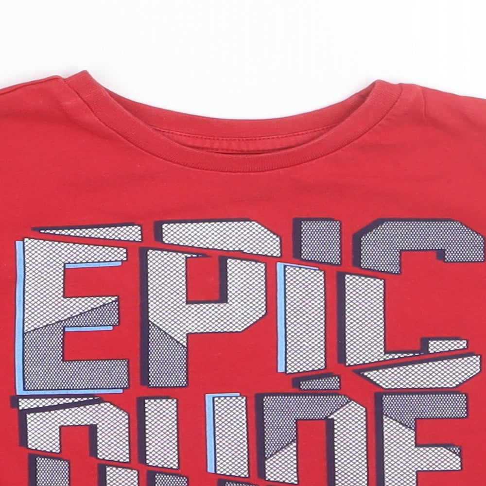 Primark Boys Red Cotton Basic T-Shirt Size 2-3 Years Round Neck Pullover - Epic Dude