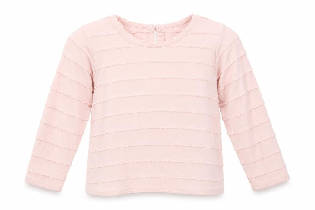 Matalan Girls Orange Striped Cotton Basic T-Shirt Size 18-24 Months Round Neck Pullover