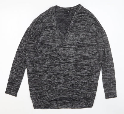 Wilfred Womens Grey V-Neck Cotton Pullover Jumper Size L