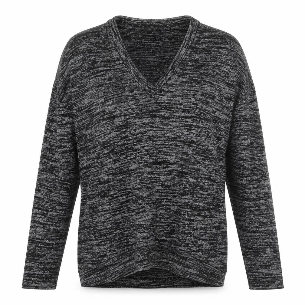 Wilfred Womens Grey V-Neck Cotton Pullover Jumper Size L