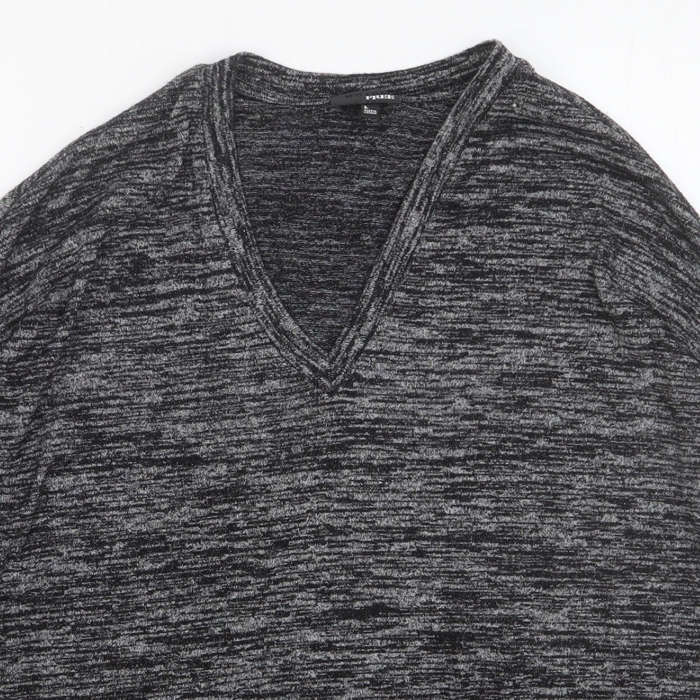 Wilfred Womens Grey V-Neck Cotton Pullover Jumper Size L
