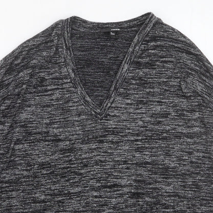 Wilfred Womens Grey V-Neck Cotton Pullover Jumper Size L