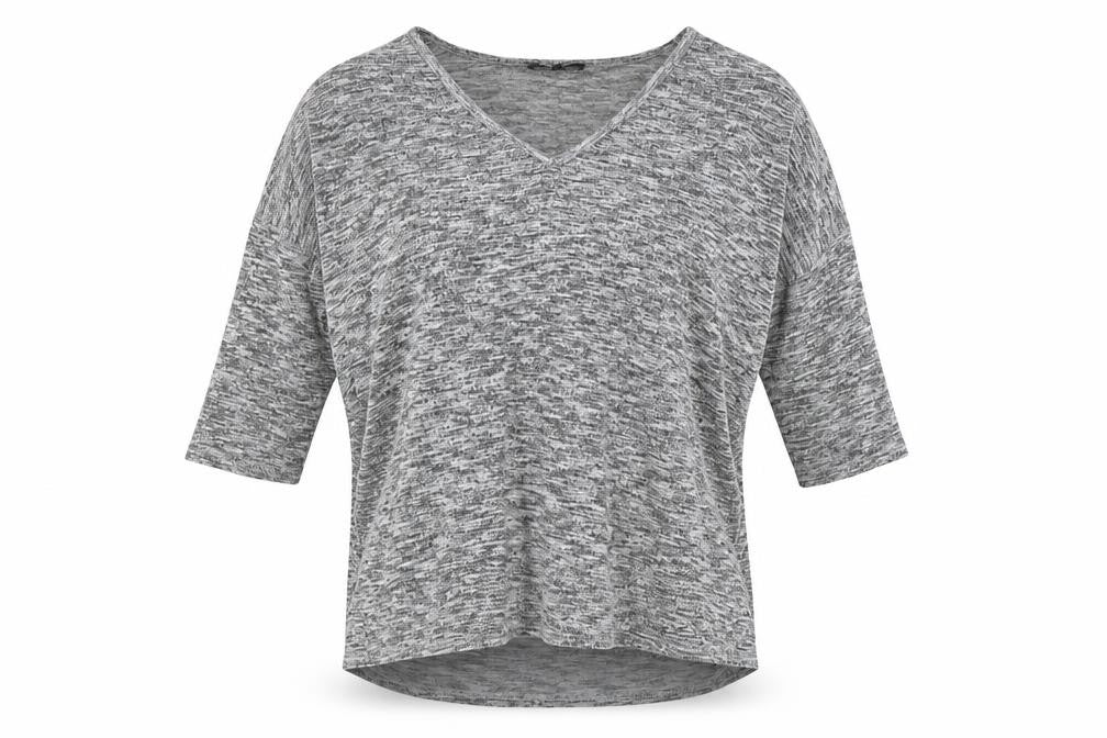 New Look Womens Grey Polyester Basic Blouse Size S V-Neck