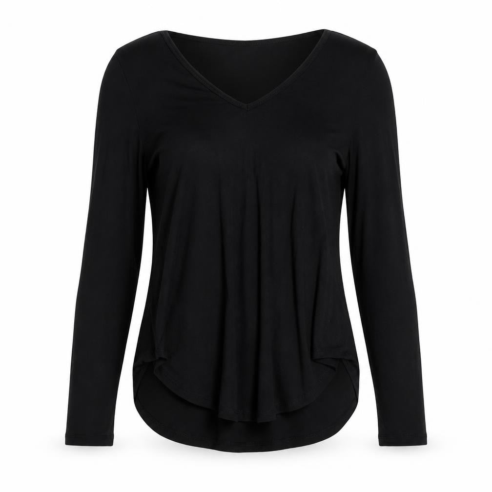 Cherokee Womens Black Viscose Basic Blouse Size S V-Neck