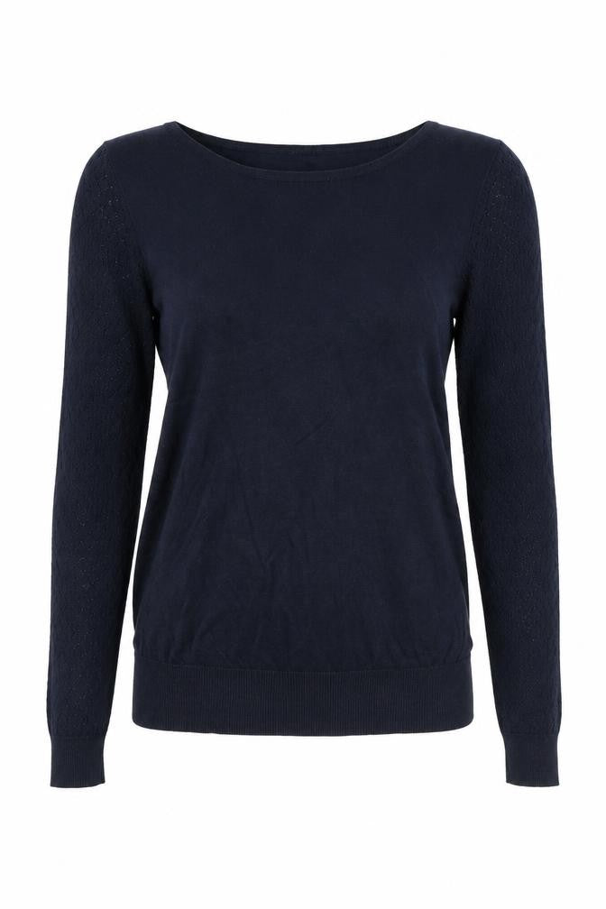 Warehouse Womens Blue Boat Neck Cotton Pullover Jumper Size 8 Pullover